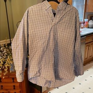 Vineyard Vines Blue and White Plaid Men's Shirt